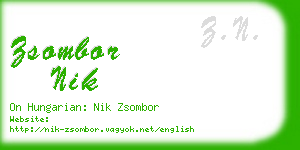 zsombor nik business card